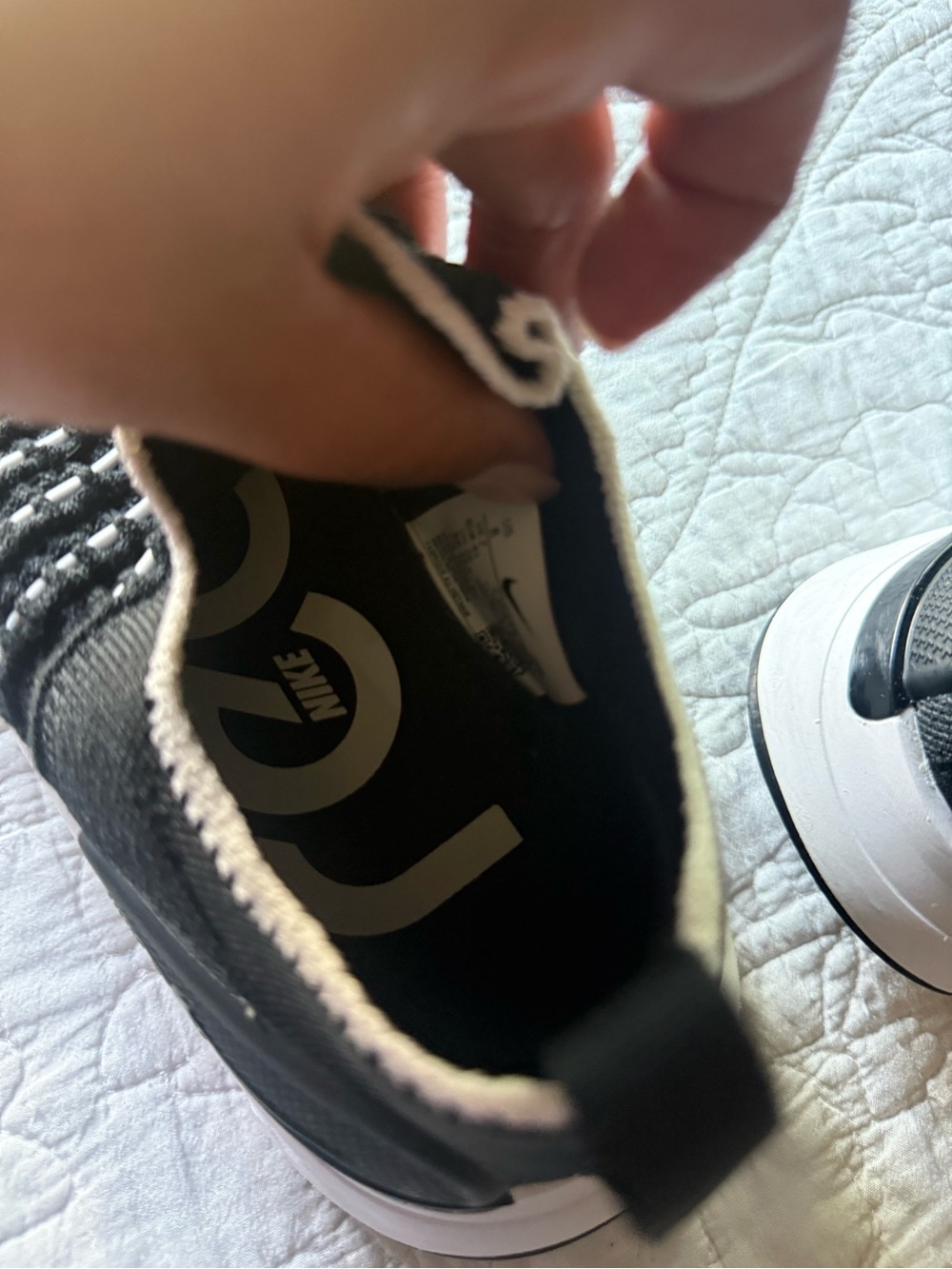 Nike Kids Black and Gray Knit Slip-On Sneakers - Picture 3 of 7